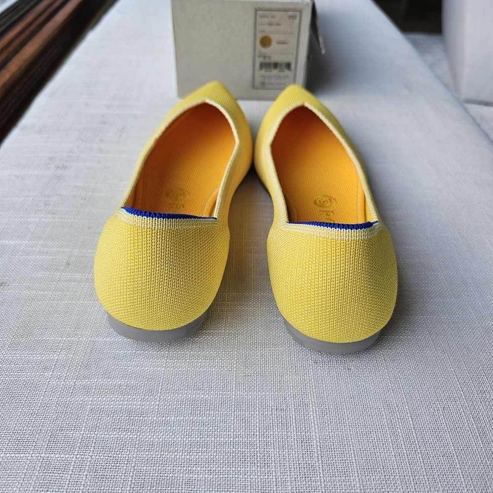 New! Rothy's Sz 8.5 Point Ballet Flats Shoes Retired Sunshine Yellow Rothys - Picture 3 of 11